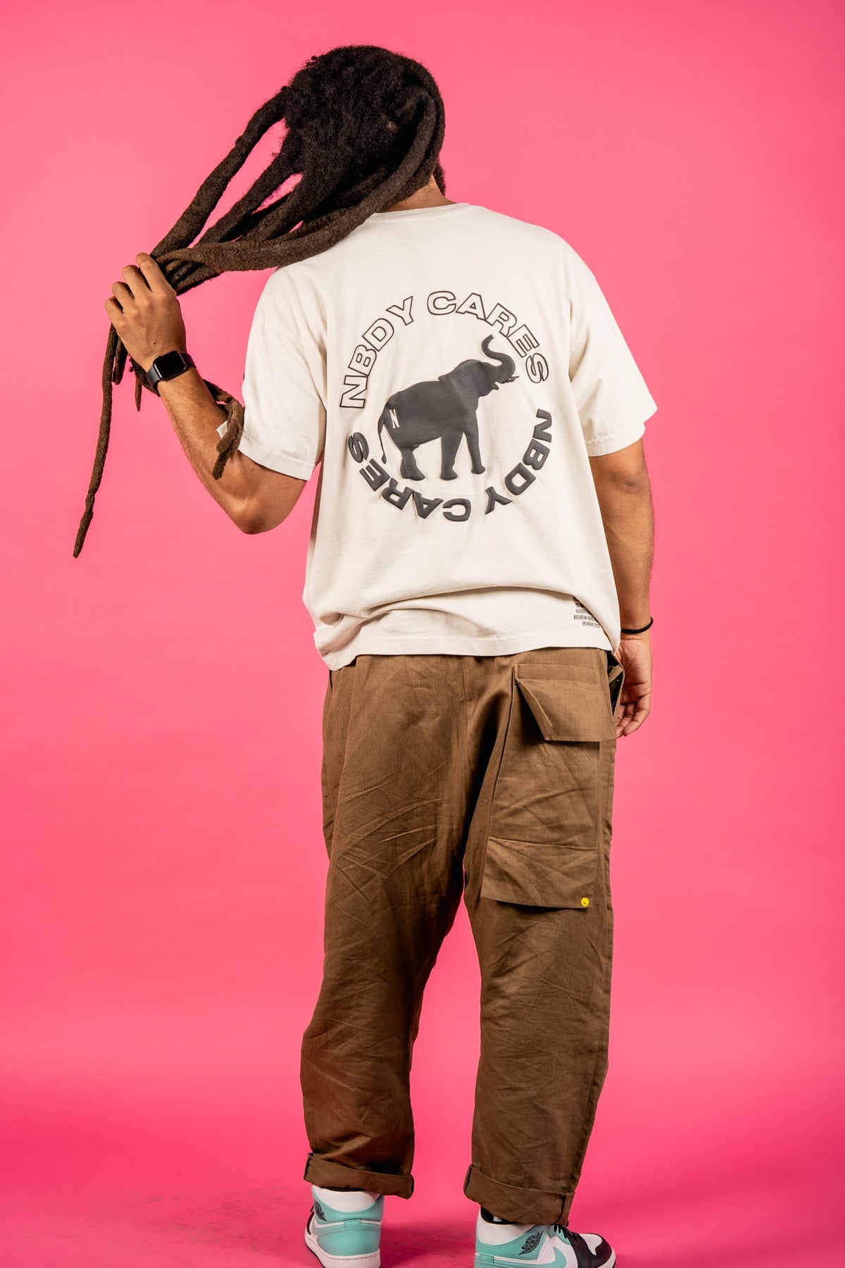 NBDY CARES TEE in BONE